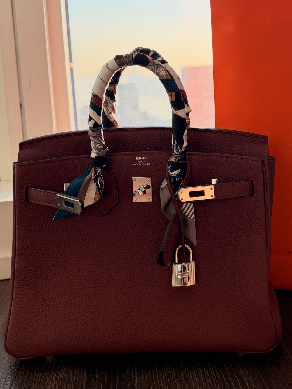 Hermès Rouge H Togo Birkin 25 Silver 2024 original all Authentication included - Picture 2 of 2